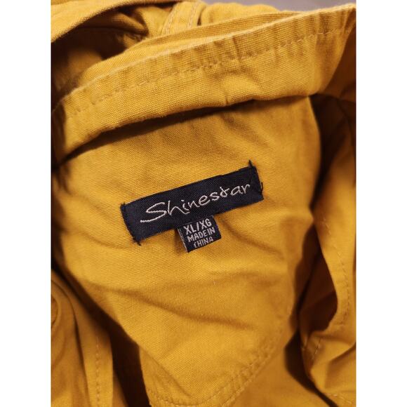 Shinestar XL Mustard Yellow Utility Cotton Jacket with Hoodie Full Zip - Picture 2 of 15